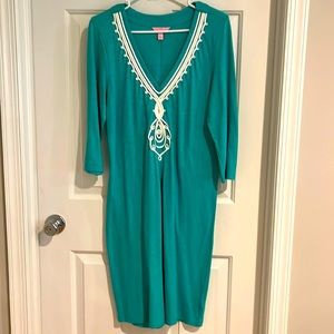 Teal pullover dress. Lightweight comfortable.